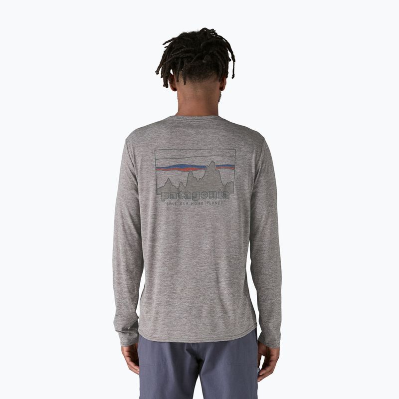 Férfi Patagonia Cap Cool Daily Graphic Shirt 73 skyline/tollszürke hosszú ujjú póló 5