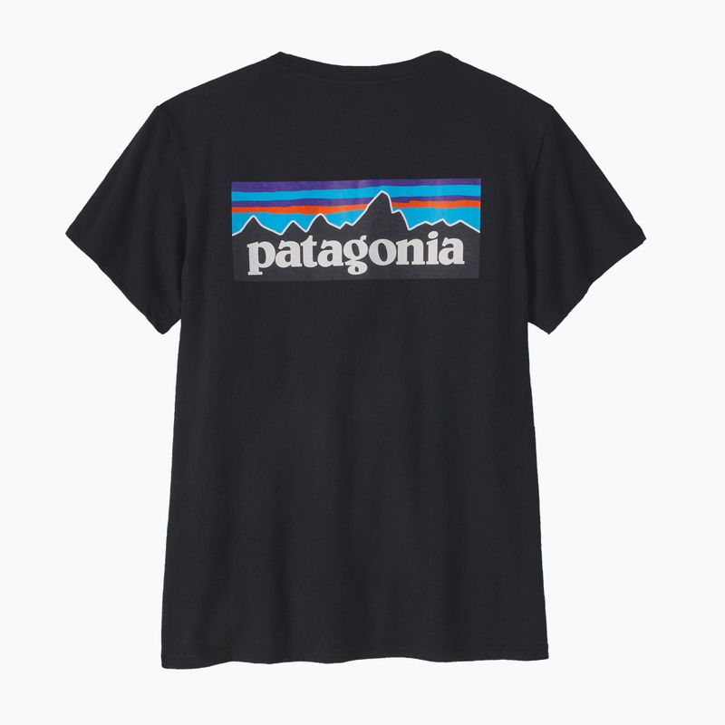 Női Patagonia P-6 Logo felelősségteljes póló fekete 3