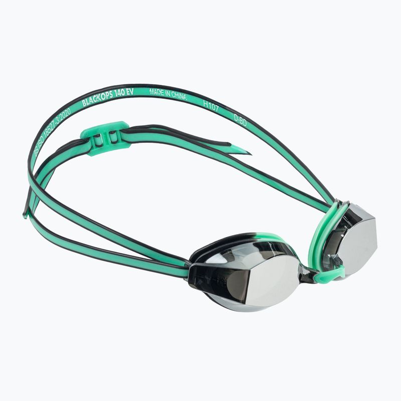 Női úszószemüveg TYR Blackops 140 Ev Racing tükrözött ezüst/ menta/ fekete