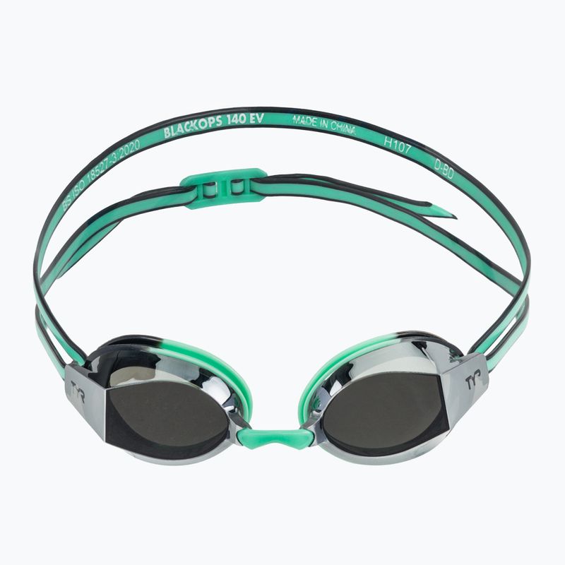 Női úszószemüveg TYR Blackops 140 Ev Racing tükrözött ezüst/ menta/ fekete 2