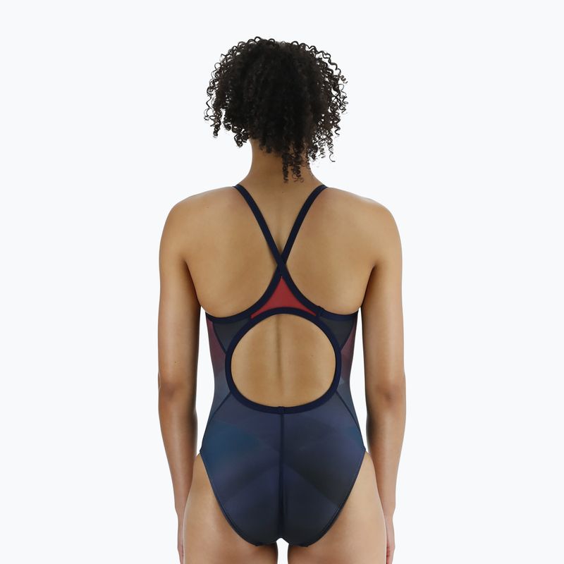 Női egyrészes fürdőruha TYR Forge Diamondfit piros/multi 6