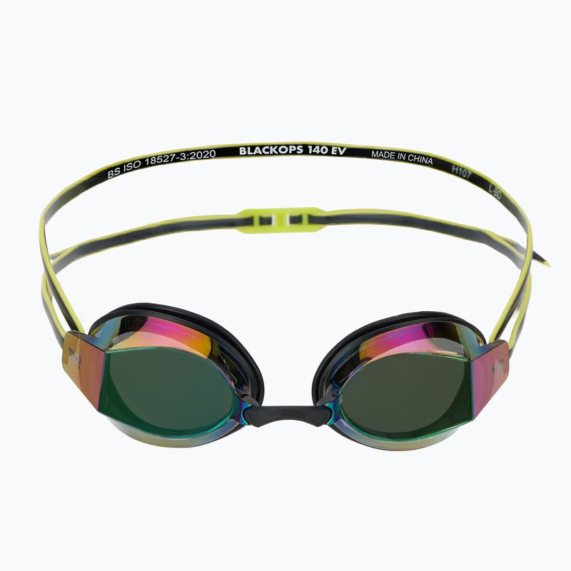 TYR Blackops 140 Ev Racing tükrözött fluo zöld/fekete úszószemüveg 2
