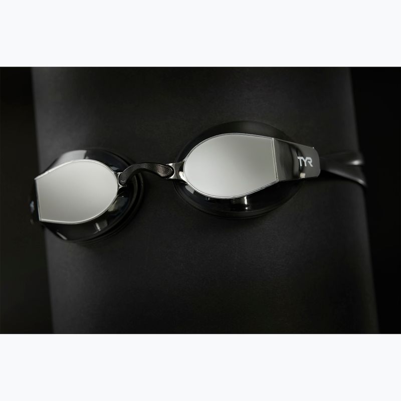 TYR Blackops 140 Ev Racing tükrözött ezüst/fekete/fekete úszószemüveg 5