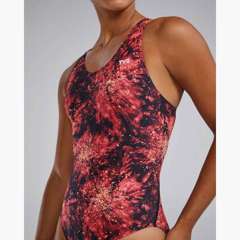 Női egyrészes fürdőruha TYR Durafast Elite Radiant Flare Maxfit piros 5