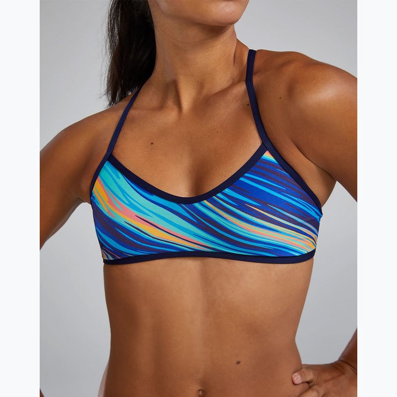 TYR Riptidal Trinity teal/narancs színű fürdőruha felső 5