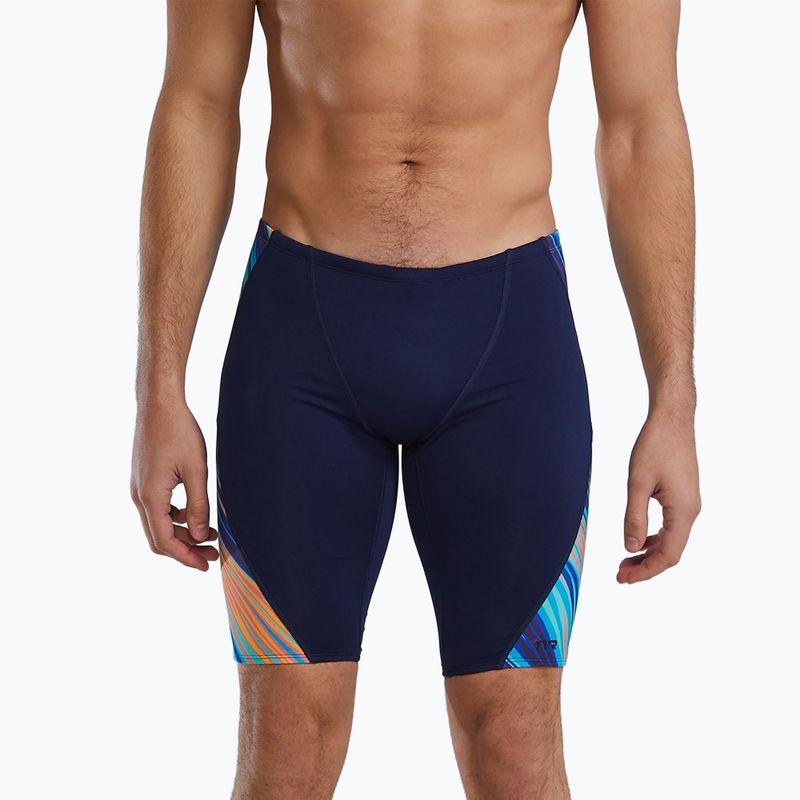 Férfi úszó dzsemmer TYR Durafast Elite Riptidal Jammer teal/orange 5