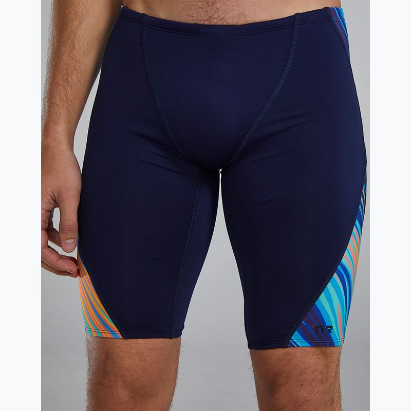 Férfi úszó dzsemmer TYR Durafast Elite Riptidal Jammer teal/orange 9