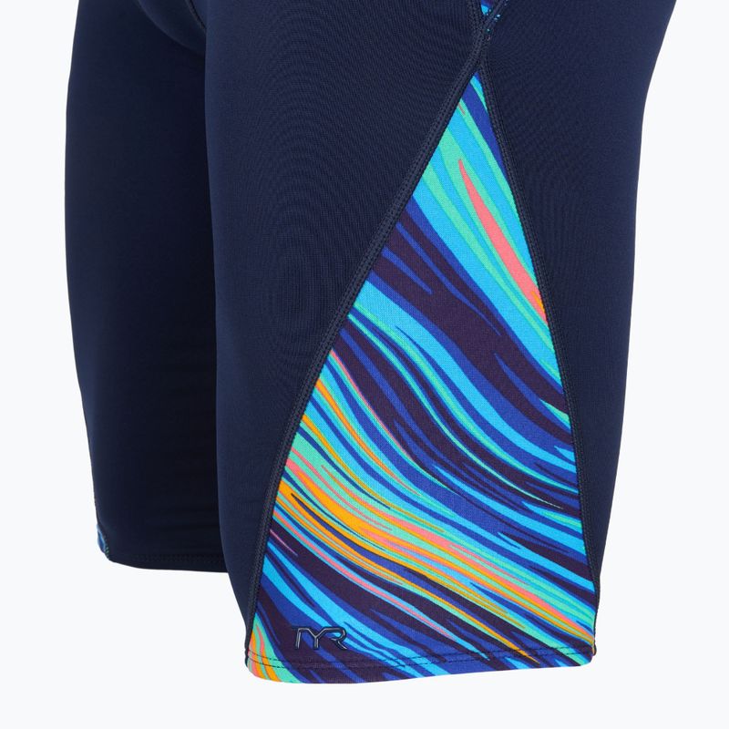 Férfi úszó dzsemmer TYR Durafast Elite Riptidal Jammer teal/orange 3