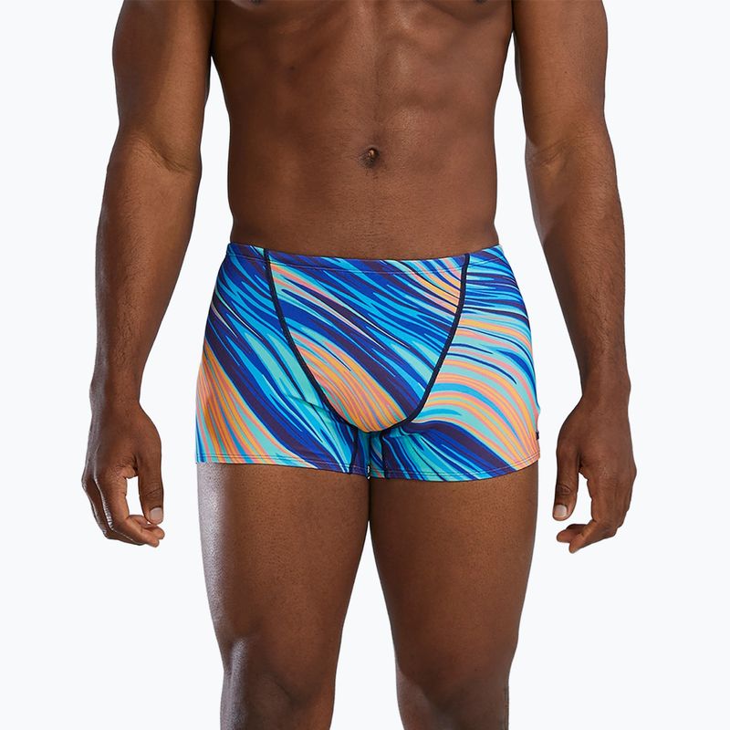 Férfi úszó boxeralsó TYR Durafast Elite Riptidal Square Leg teal/orange 4
