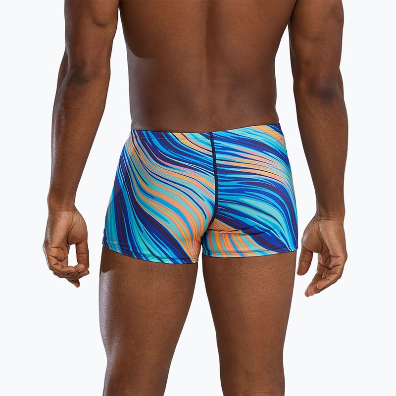 Férfi úszó boxeralsó TYR Durafast Elite Riptidal Square Leg teal/orange 5