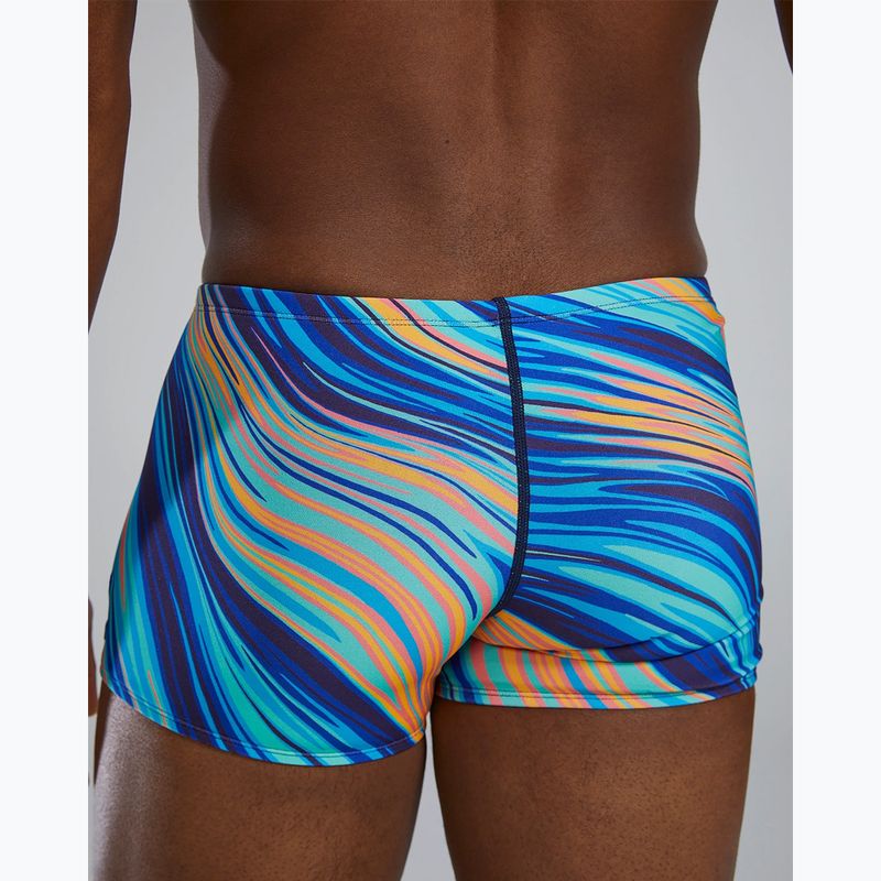 Férfi úszó boxeralsó TYR Durafast Elite Riptidal Square Leg teal/orange 9