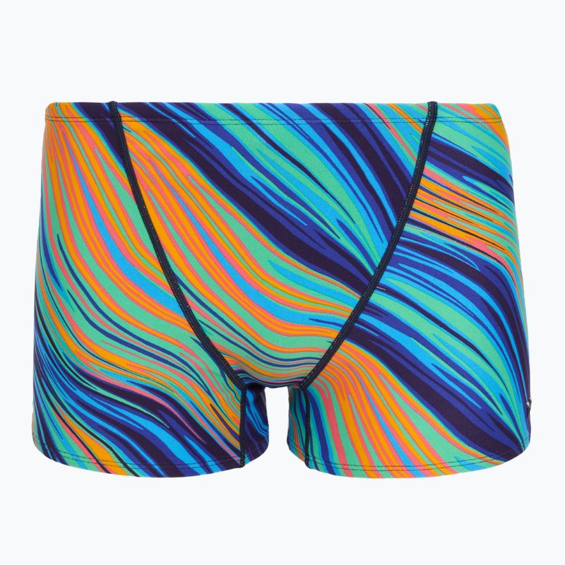 Férfi úszó boxeralsó TYR Durafast Elite Riptidal Square Leg teal/orange