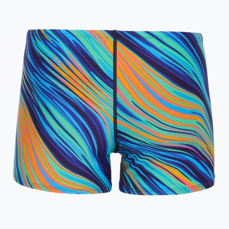 Férfi úszó boxeralsó TYR Durafast Elite Riptidal Square Leg teal/orange 2