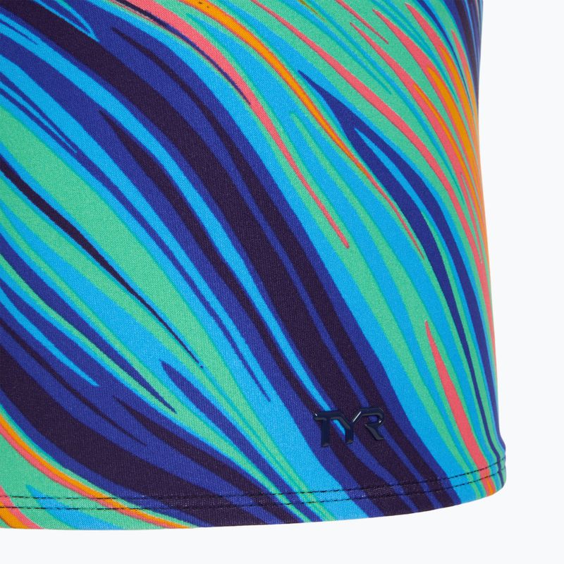 Férfi úszó boxeralsó TYR Durafast Elite Riptidal Square Leg teal/orange 3