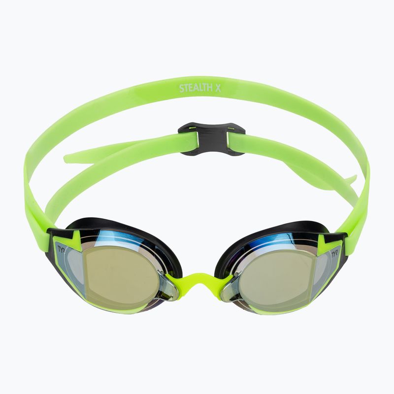TYR Stealth-X Performance Mirrored electro lime úszószemüveg 2