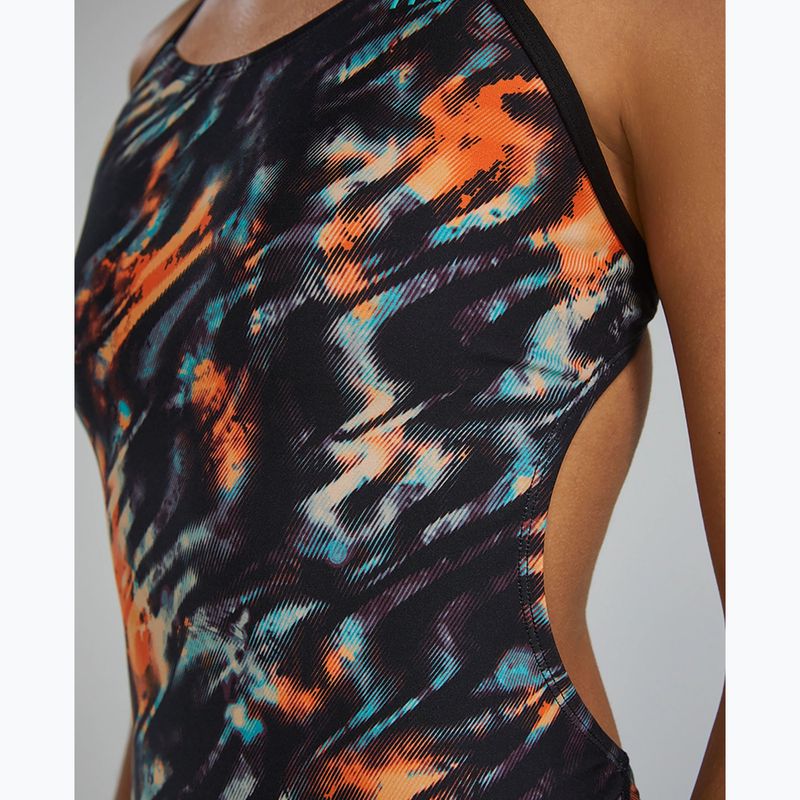 Női egyrészes fürdőruha Tyr Durafast Elite Validus Cutoutfit narancssárga/aqua/fekete 8