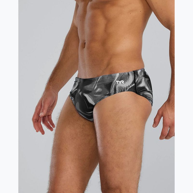 Férfi fürdőalsó TYR Durafast Elite Waveform Brief titanium 3