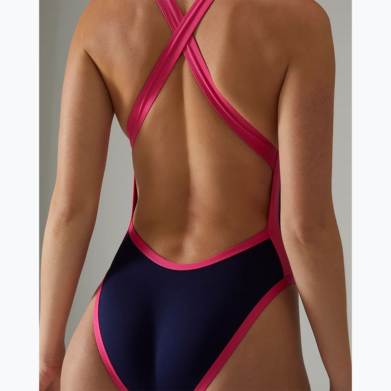 Női egyrészes úszódressz TYR Durafast Elite Wide Strap Openbackfit navy/pink 6