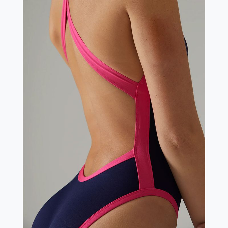 Női egyrészes úszódressz TYR Durafast Elite Wide Strap Openbackfit navy/pink 8