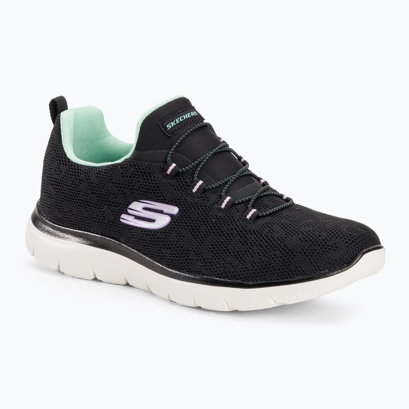 Női edzőcipő SKECHERS Summits Leopard Spot fekete/aqua