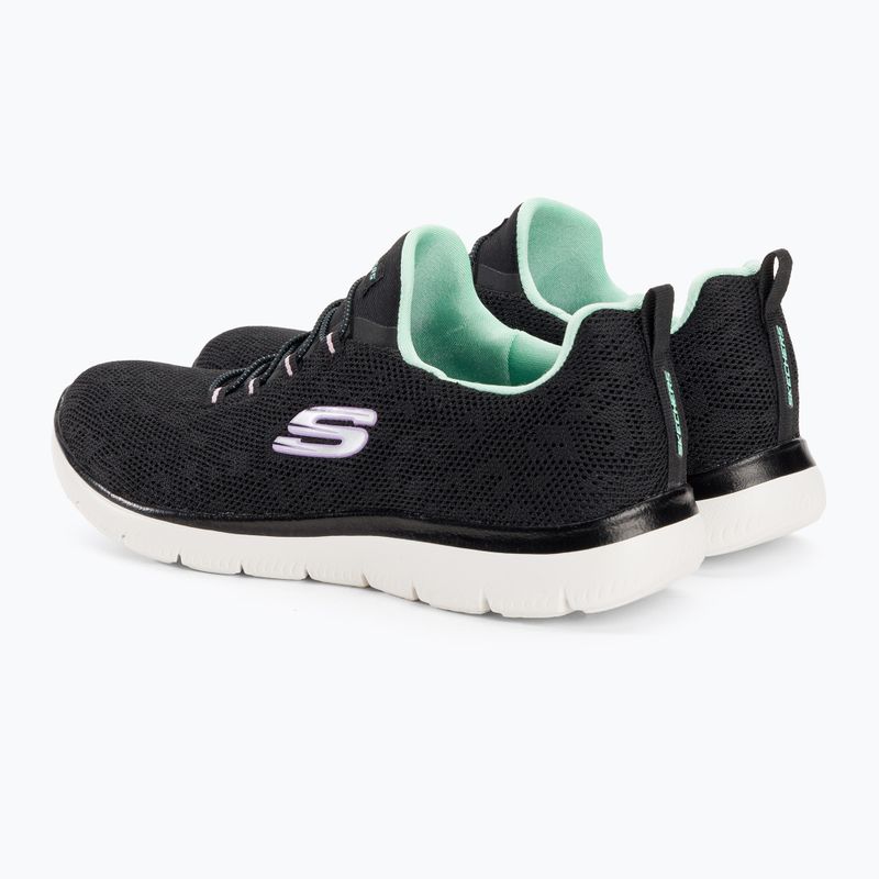 Női edzőcipő SKECHERS Summits Leopard Spot fekete/aqua 3