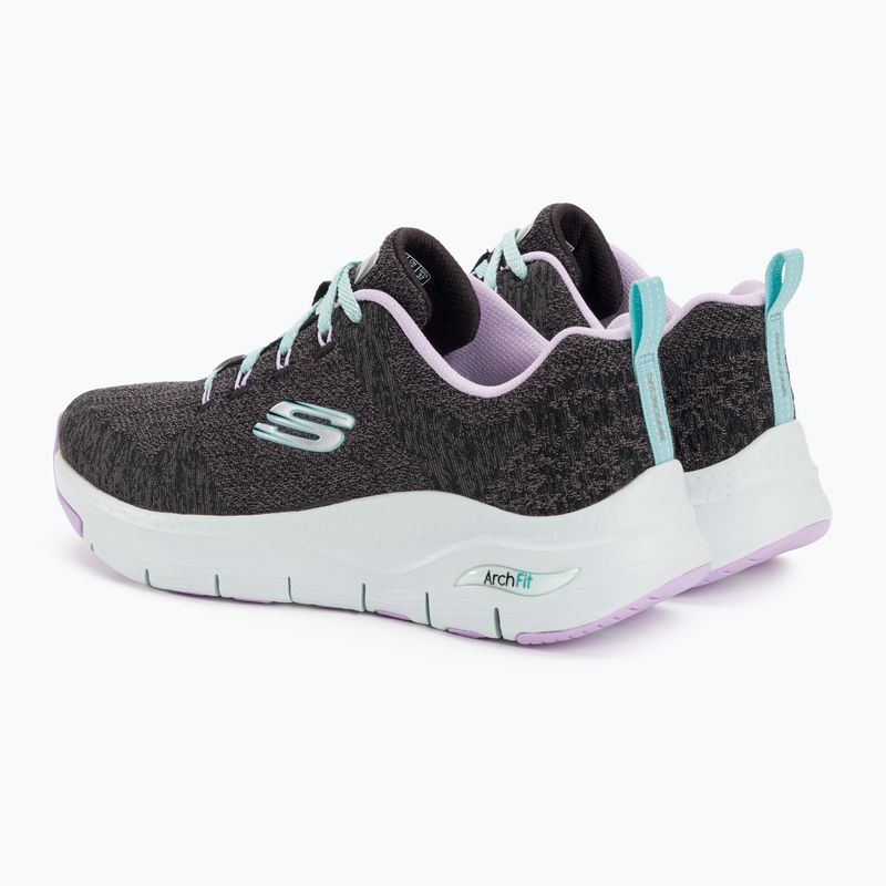 Női edzőcipő SKECHERS Arch Fit Comfy Wave fekete/lila 3