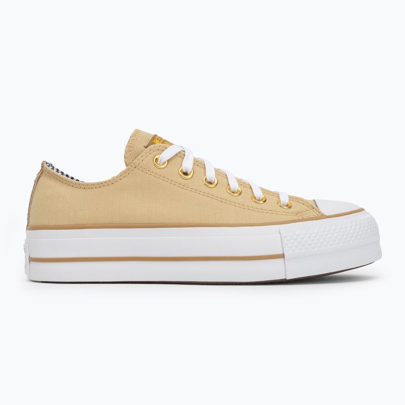 Converse női tornacipő Chuck Taylor All Star Lift Platform Herringbone Stripe utility sunflower/trek tan 2
