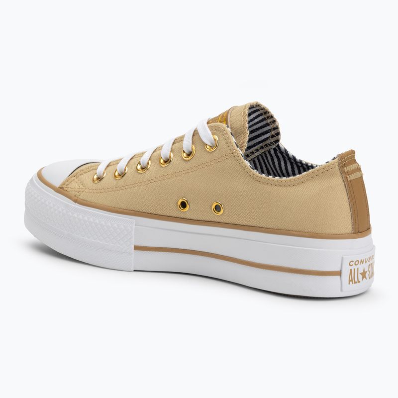 Converse női tornacipő Chuck Taylor All Star Lift Platform Herringbone Stripe utility sunflower/trek tan 3