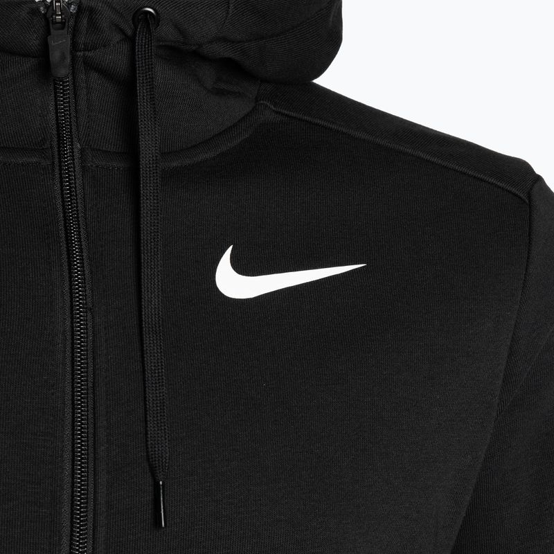Férfi Nike Dri-Fit kapucnis fitnesz teljes cipzáras fleece pulóver fekete/fehér 3