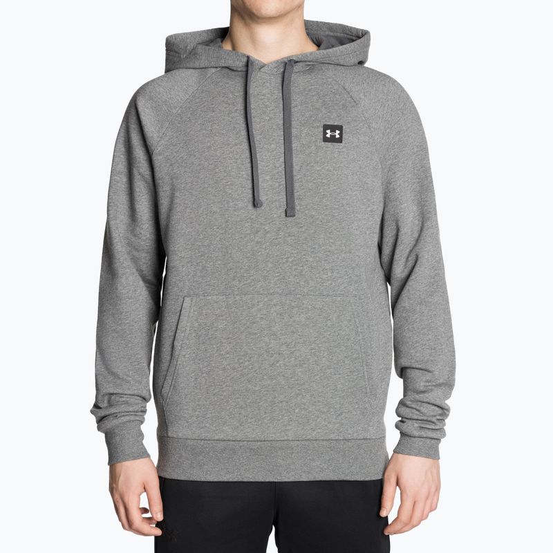 férfi melegítőfelső Under Armour Rival Hoodie pitch gray light heather/onyx white 2