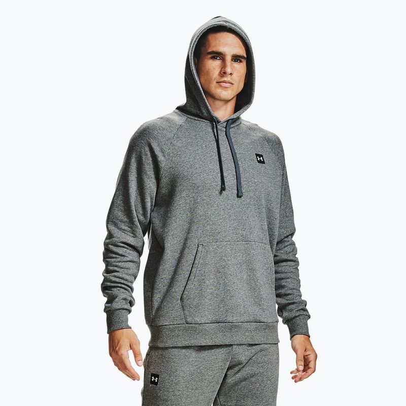 férfi melegítőfelső Under Armour Rival Hoodie pitch gray light heather/onyx white