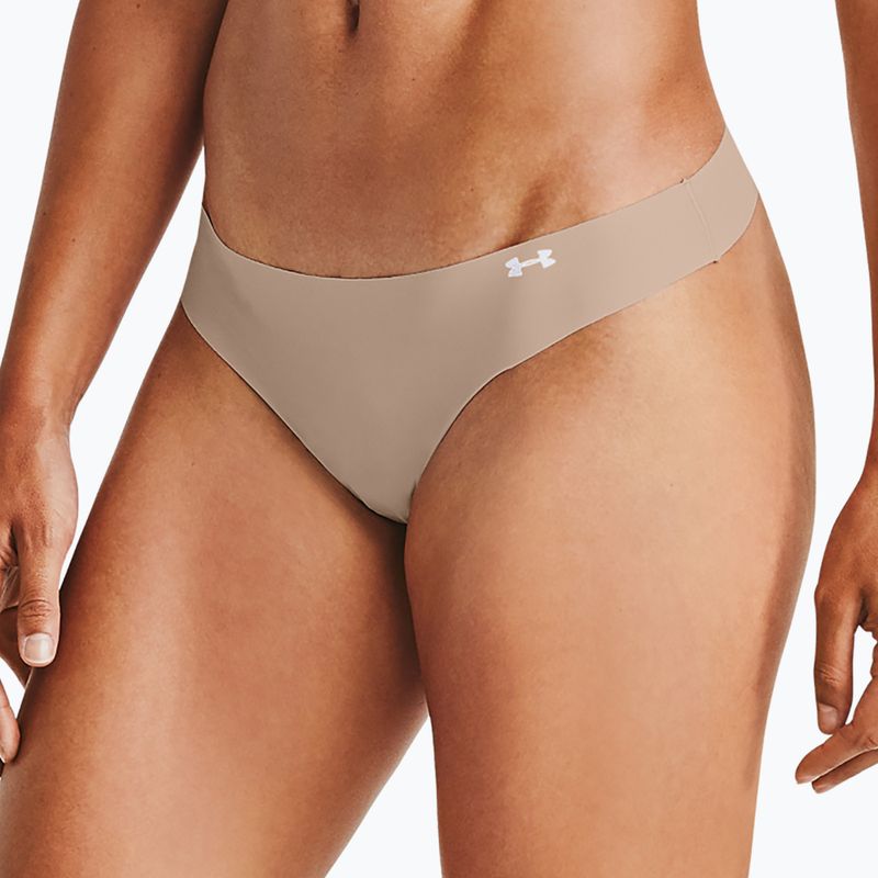 Under Armour Ps Thong női alsónadrág 3 db fekete/bézs/grafit 2