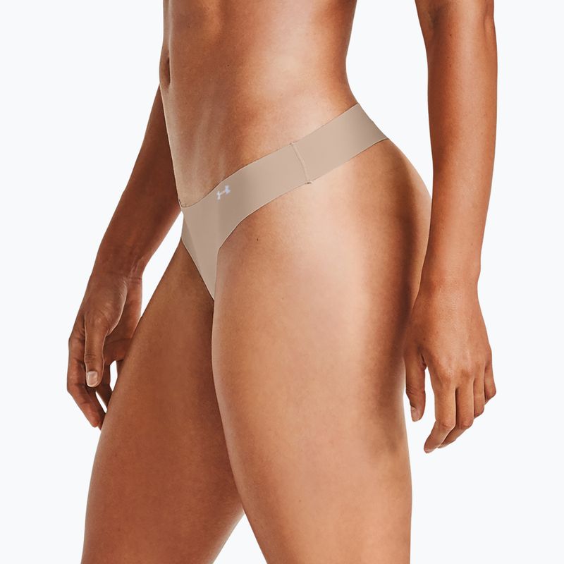 Under Armour Ps Thong női alsónadrág 3 db fekete/bézs/grafit 3