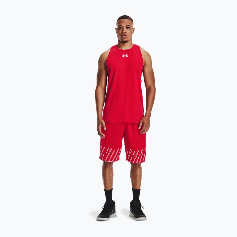 Férfi kosaras póló Under Armour Baseline Cotton Tank red/white/white 2