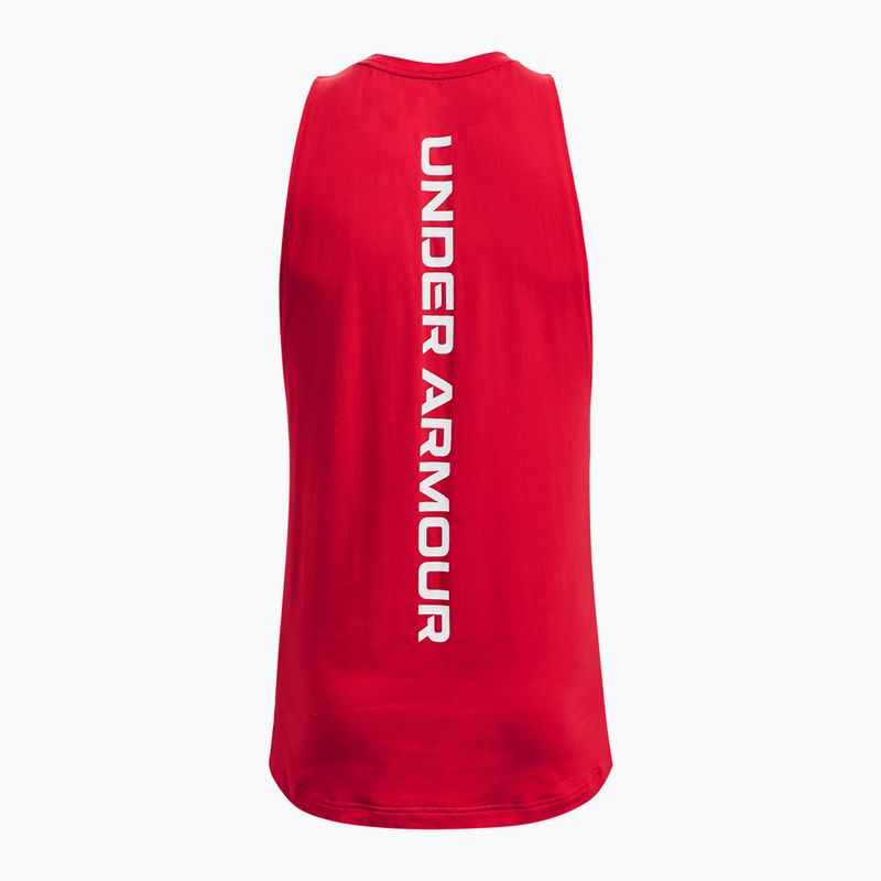 Férfi kosaras póló Under Armour Baseline Cotton Tank red/white/white 6