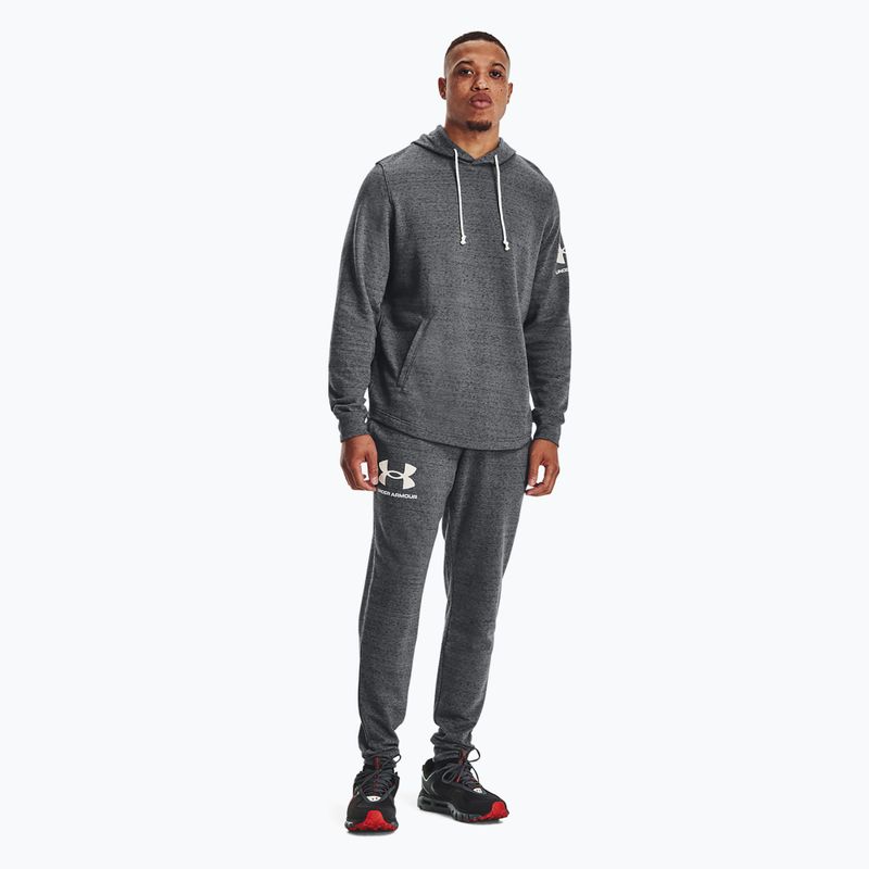 Férfi Under Armour Ua Rival Terry Jogger nadrág szurokszürke világos sörény/onyx fehér 2