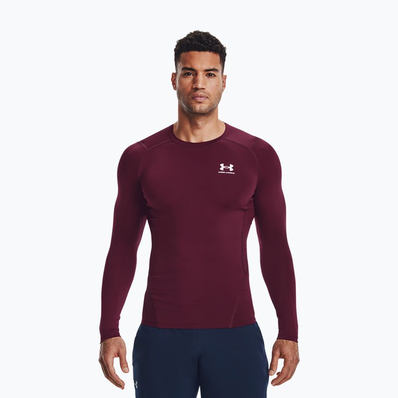 Under Armour férfi edző hosszú ujjú Ua HG Armour Comp LS gesztenyebarna/fehér