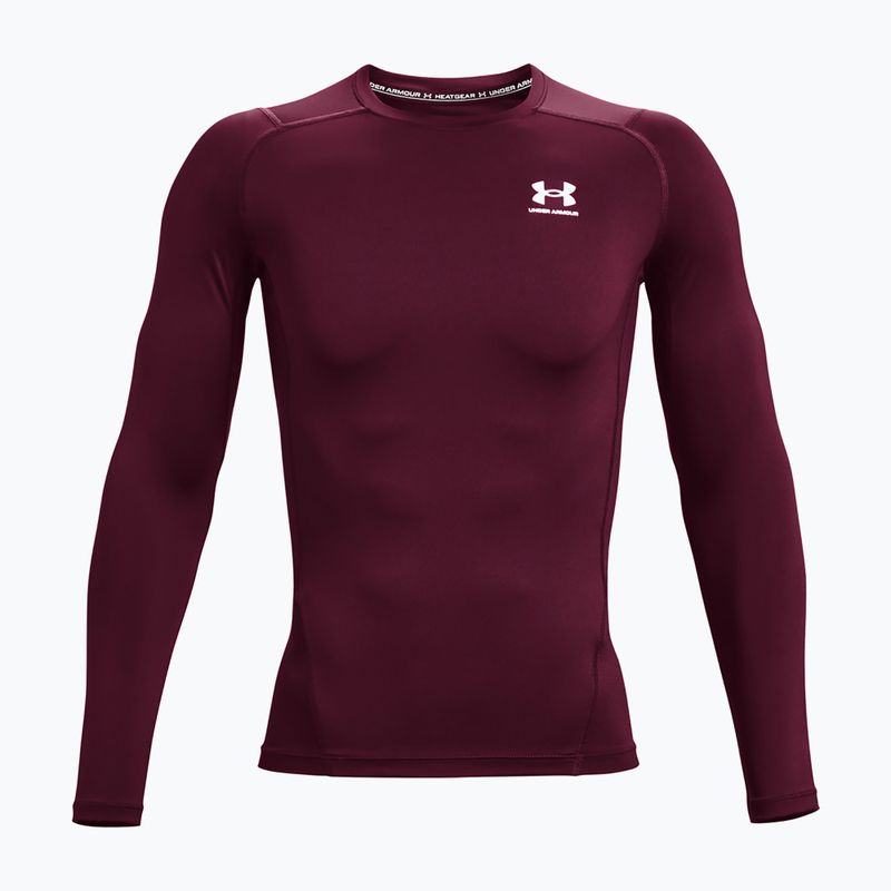 Under Armour férfi edző hosszú ujjú Ua HG Armour Comp LS gesztenyebarna/fehér 4