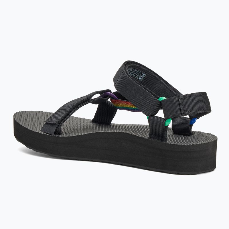 Női Teva Midform Universal Pride fekete szivárványos szandálok 3
