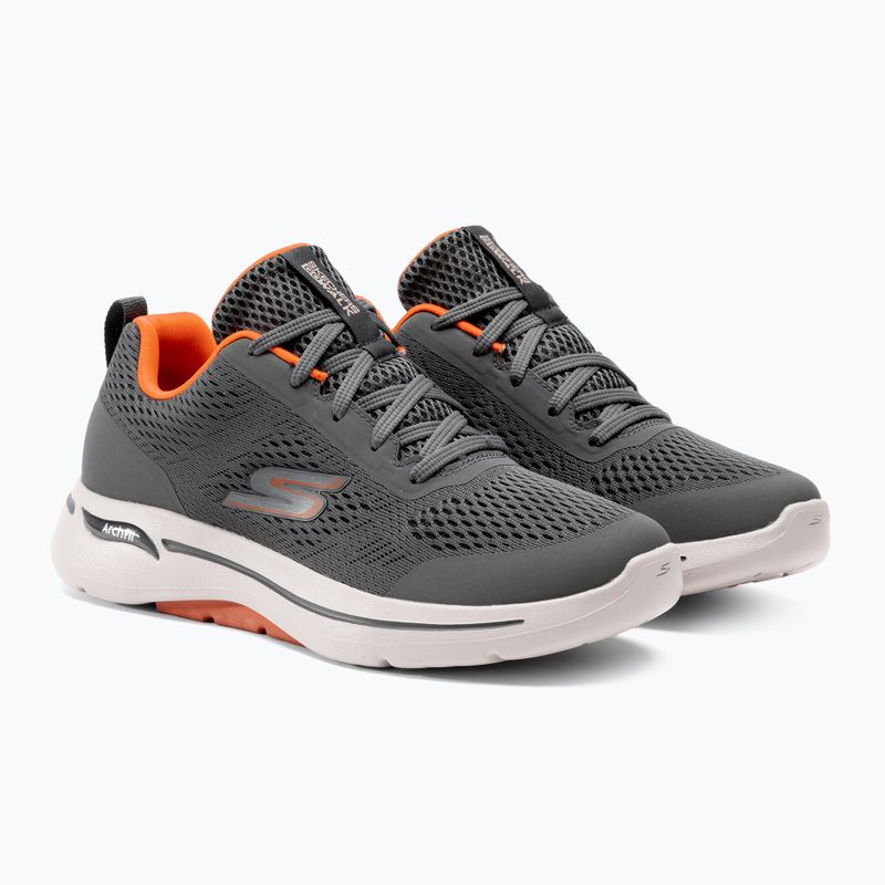 Férfi SKECHERS Go Walk Arch Fit Idyllic faszén/fehér/narancs cipő 4