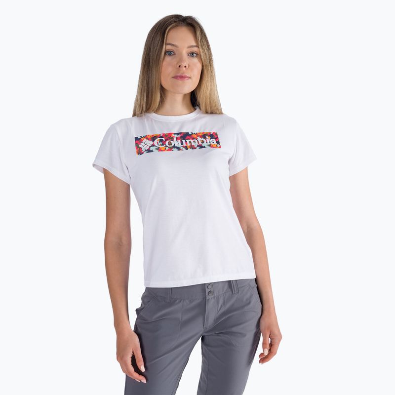 Columbia női trekking póló Sun Trek SS Graphic 108 fehér 1931753