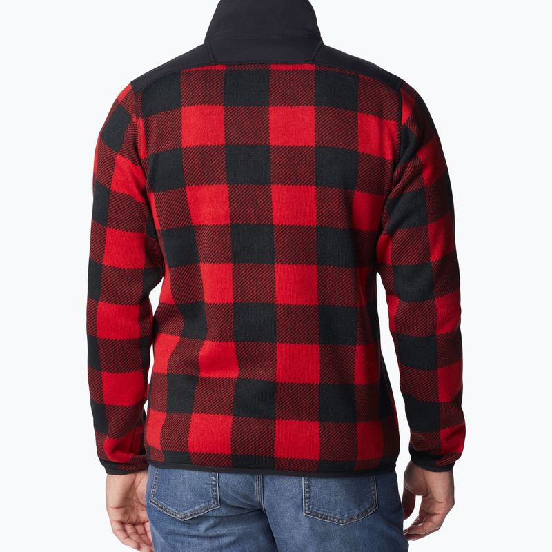 Columbia Sweater Weather II Nyomtatott hegyi piros kockás nyomtatott férfi trekking pulóver 2