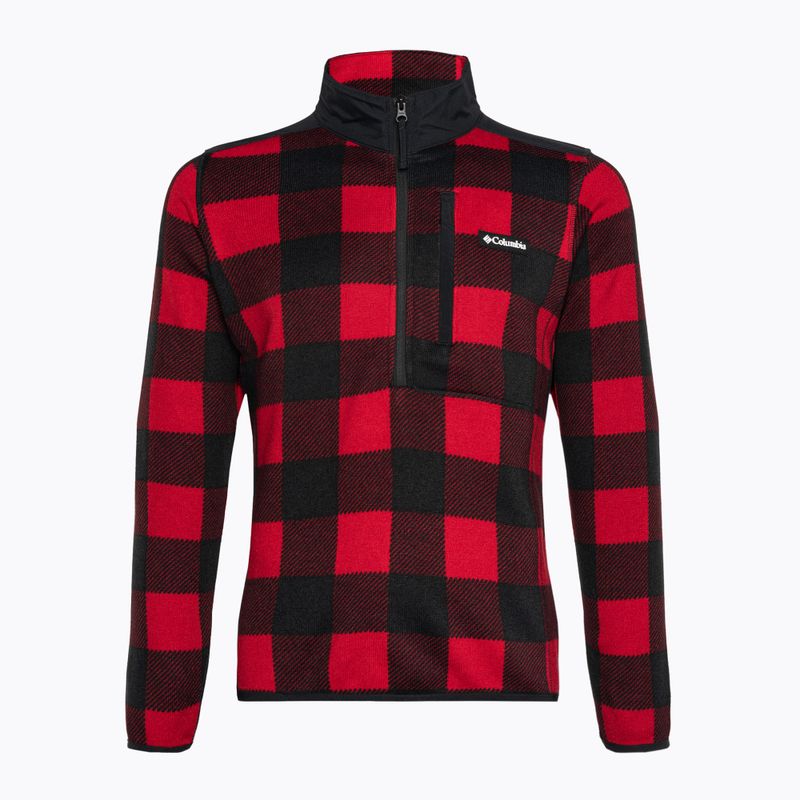 Columbia Sweater Weather II Nyomtatott hegyi piros kockás nyomtatott férfi trekking pulóver 5