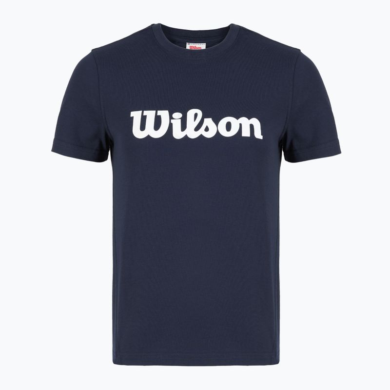 Női tenisz póló Wilson Team Graphic Script W klasszikus tengerészkék script