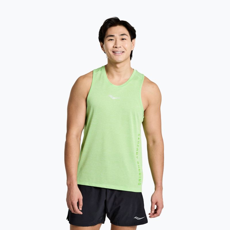 Férfi Saucony Stopwatch Graphics Singlet futópóló zöld SAM800325-INHS3