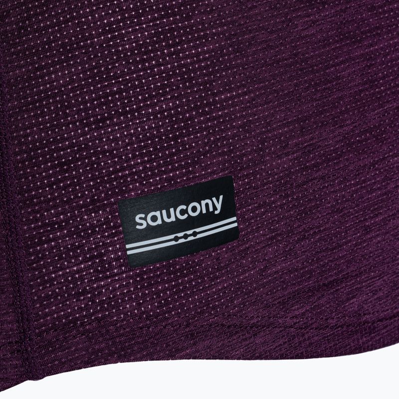 Női futópóló Saucony Stopwatch eggplant heather 3