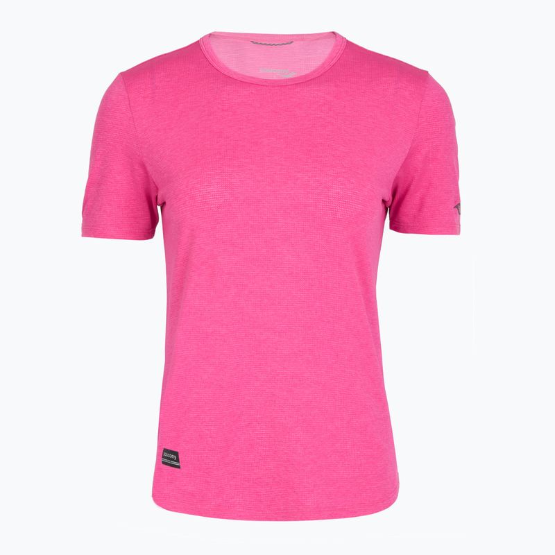 Női futópóló Saucony Stopwatch SS fukszia heather