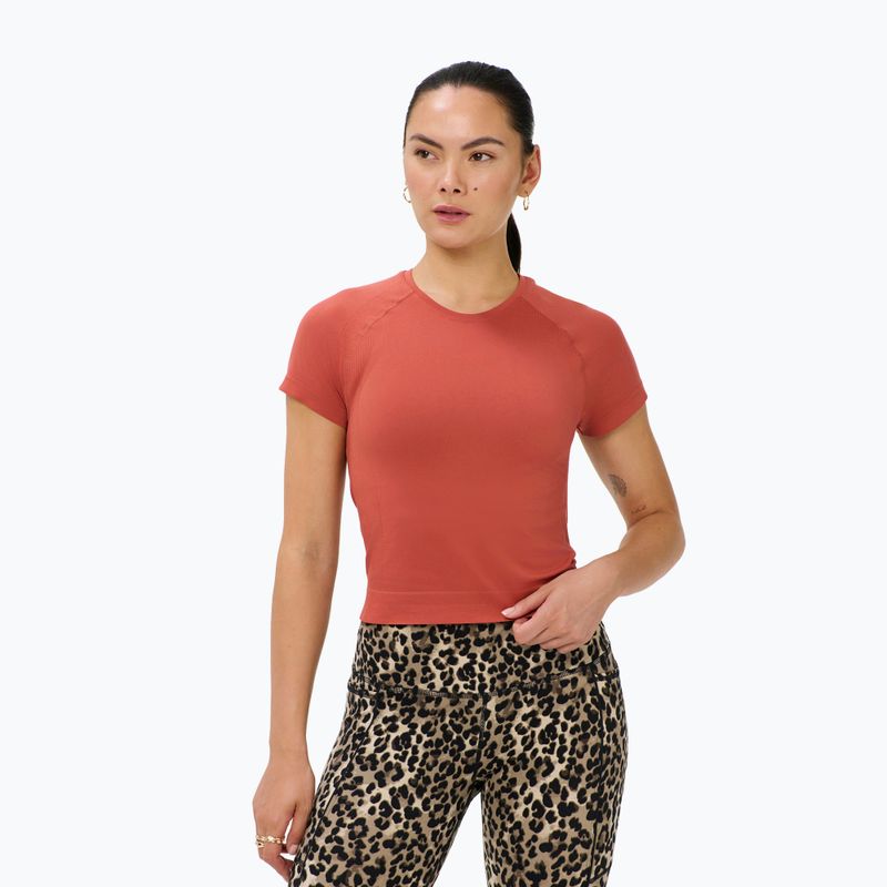 Női jóga póló Sweaty Betty Athlete Crop Seamless Workout terrazzo red