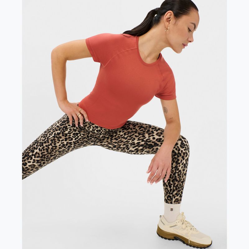 Női jóga póló Sweaty Betty Athlete Crop Seamless Workout terrazzo red 4