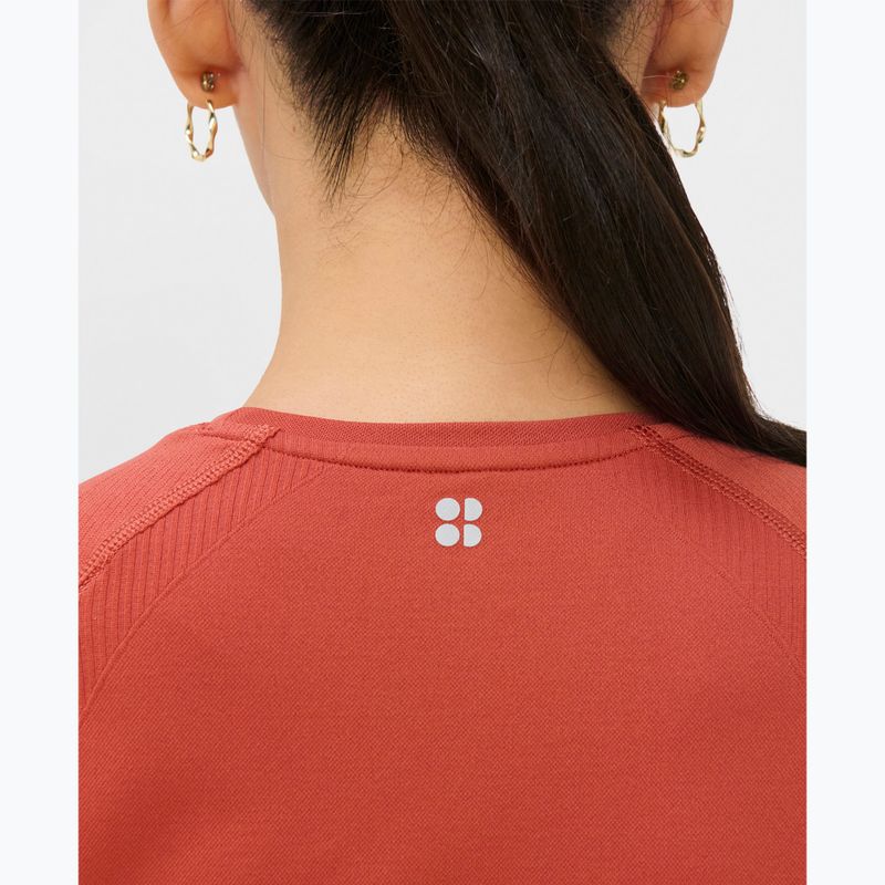 Női jóga póló Sweaty Betty Athlete Crop Seamless Workout terrazzo red 5